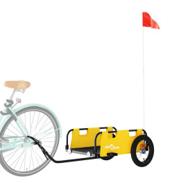 Remorque de vélo cargo jaune tissu oxford et fer