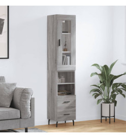 Buffet haut Sonoma gris 34,5x34x180 cm Bois d'ingénierie