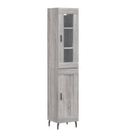 Buffet haut Sonoma gris 34,5x34x180 cm Bois d'ingénierie