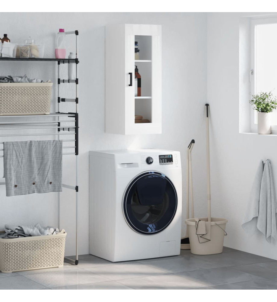 Armoire murale blanc brillant 34,5x34x90 cm Armoire murale blanc brillant 34,5x34x90 cm