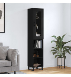 Buffet haut Noir 34,5x34x180 cm Bois d'ingénierie