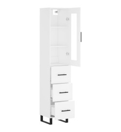 Buffet haut Blanc 34,5x34x180 cm Bois d'ingénierie