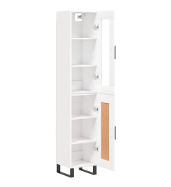 Buffet haut Blanc 34,5x34x180 cm Bois d'ingénierie