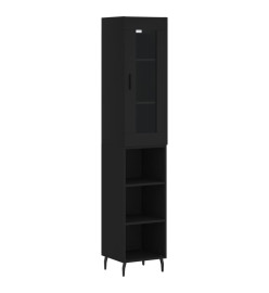 Buffet haut Noir 34,5x34x180 cm Bois d'ingénierie