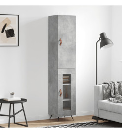 Buffet haut Gris béton 34,5x34x180 cm Bois d'ingénierie