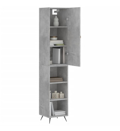 Buffet haut Gris béton 34,5x34x180 cm Bois d'ingénierie