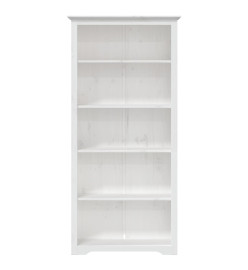 Bibliothèque BODO blanc 80x38x180 cm bois pin massif 5 niveaux