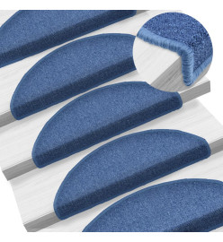 Tapis d'escalier 15 pcs Bleu 65x24x4 cm