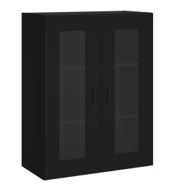 Armoires murales 2 pcs noir bois d'ingénierie