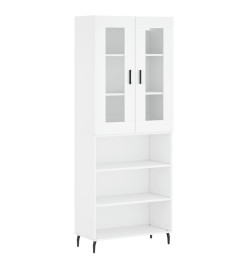 Buffet haut Blanc 69,5x34x180 cm Bois d'ingénierie