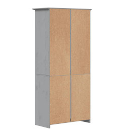 Bibliothèque BODO gris 80x38x180 cm bois pin massif 5 niveaux