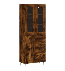 Buffet haut Chêne fumé 69,5x34x180 cm Bois d'ingénierie