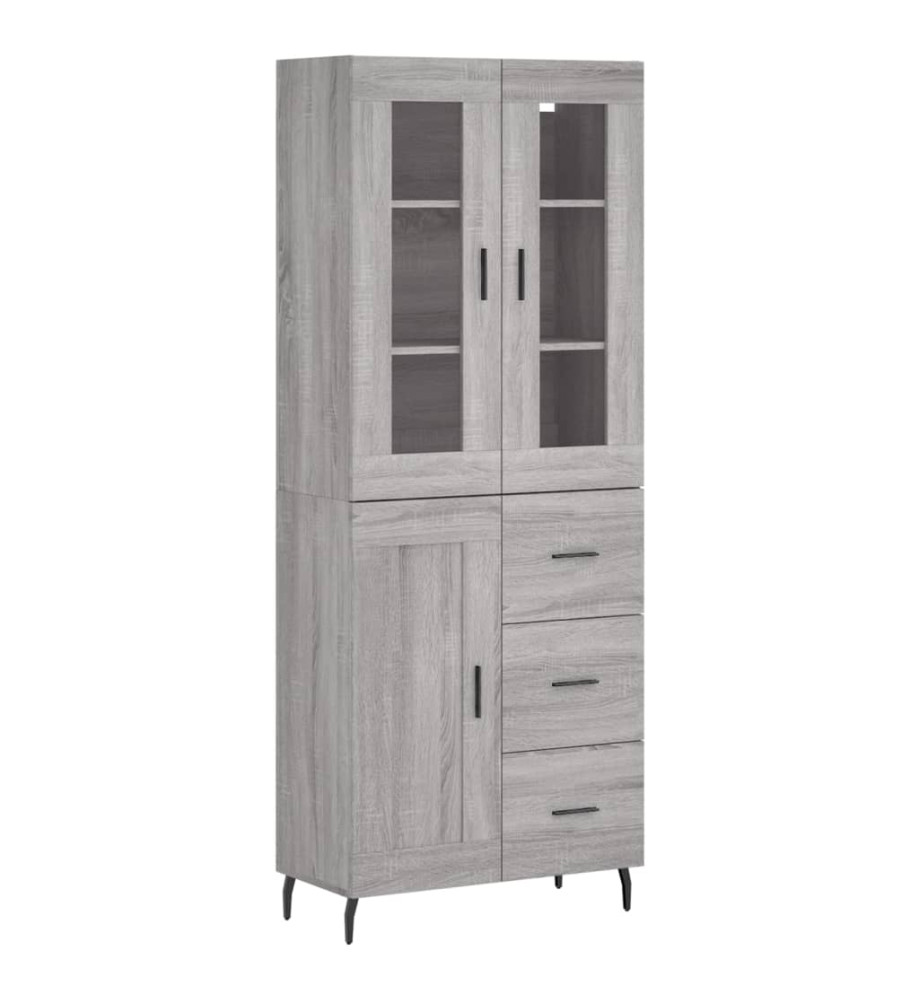 Buffet haut Sonoma gris 69,5x34x180 cm Bois d'ingénierie Buffet haut Sonoma gris 69,5x34x180 cm Bois d'ingénierie