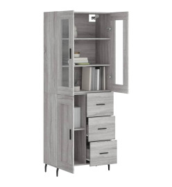 Buffet haut Sonoma gris 69,5x34x180 cm Bois d'ingénierie
