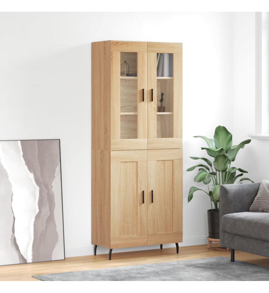 Buffet haut Chêne sonoma 69,5x34x180 cm Bois d'ingénierie Buffet haut Chêne sonoma 69,5x34x180 cm Bois d'ingénierie