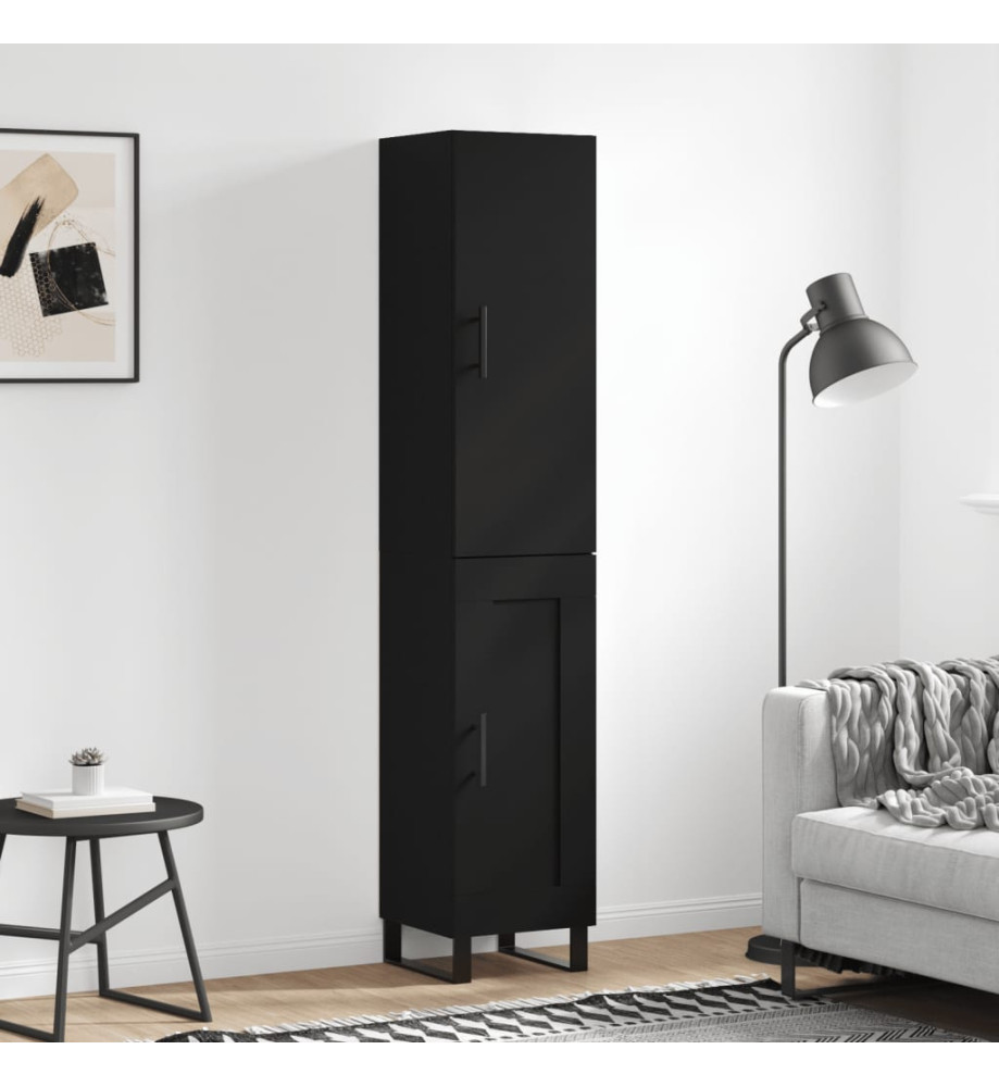 Buffet haut Noir 34,5x34x180 cm Bois d'ingénierie Buffet haut Noir 34,5x34x180 cm Bois d'ingénierie