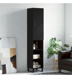 Buffet haut Noir 34,5x34x180 cm Bois d'ingénierie
