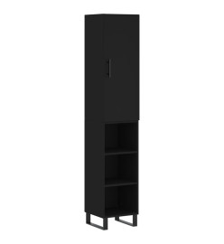 Buffet haut Noir 34,5x34x180 cm Bois d'ingénierie