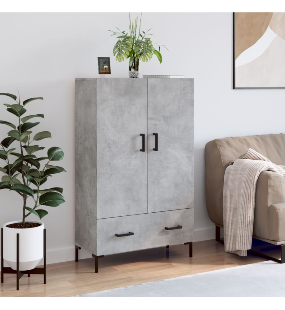 Buffet haut gris béton 69,5x31x115 cm bois d'ingénierie Buffet haut gris béton 69,5x31x115 cm bois d'ingénierie