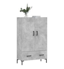 Buffet haut gris béton 69,5x31x115 cm bois d'ingénierie