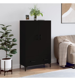 Buffet haut noir 69,5x31x115 cm bois d'ingénierie