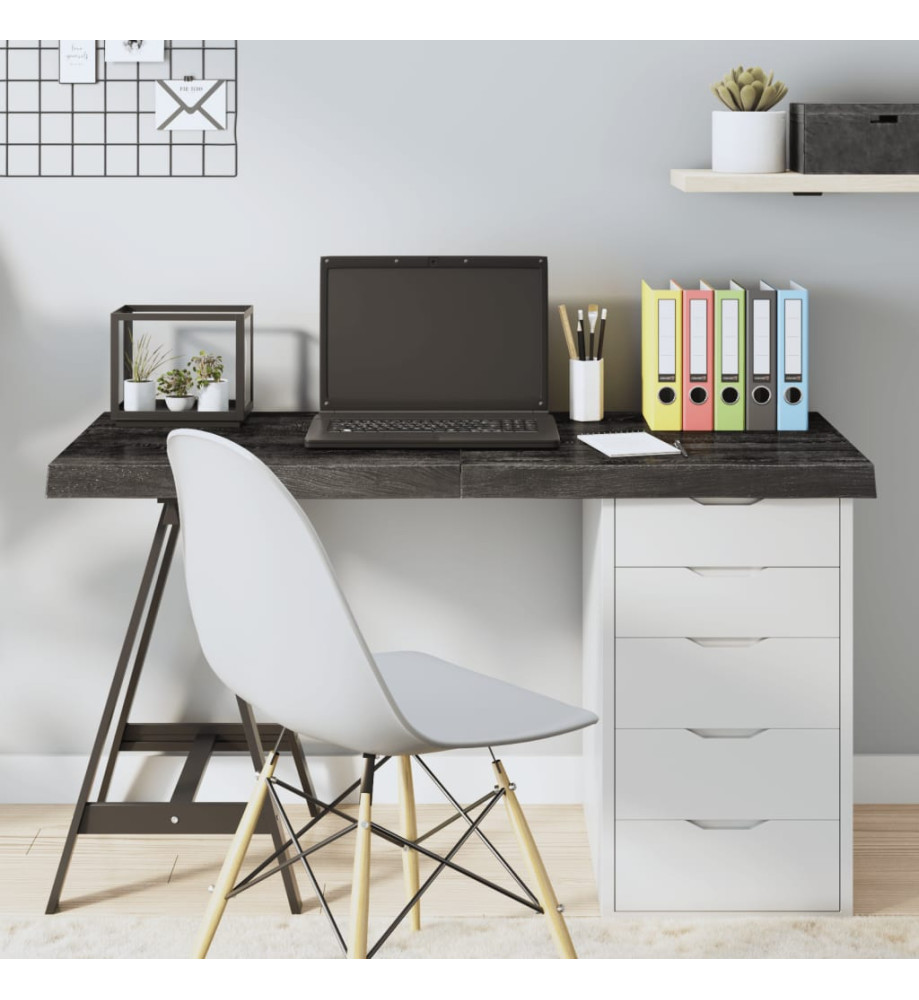 Dessus de bureau gris foncé 120x60x6 cm bois chêne traité