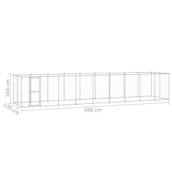 Chenil extérieur Acier galvanisé 21,78 m²