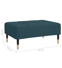 Repose-pied Bleu 78x56x32 cm Velours