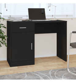 Bureau avec tiroir et armoire Noir 100x40x73 cm Bois ingénierie