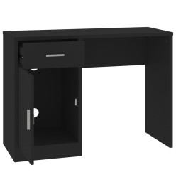 Bureau avec tiroir et armoire Noir 100x40x73 cm Bois ingénierie