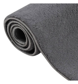 Tapis shaggy doux lavable 80x150 cm Antidérapant Anthracite