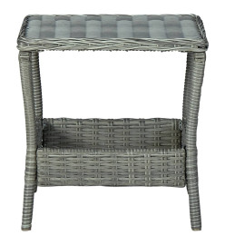 Table de jardin Gris clair 45x45x46,5 cm Résine tressée