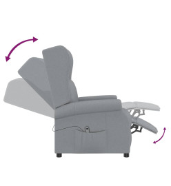 Fauteuil inclinable électrique à oreilles gris clair tissu