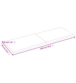 Étagère murale gris foncé 180x60x4 cm bois chêne massif traité