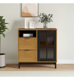 Buffet avec porte vitrée FLAM 80x40x80 cm bois massif de pin