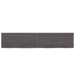 Étagère murale gris foncé 140x30x6 cm bois chêne massif traité