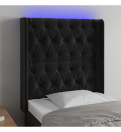Tête de lit à LED Noir 83x16x118/128 cm Velours