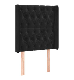 Tête de lit à LED Noir 83x16x118/128 cm Velours