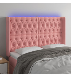 Tête de lit à LED Rose 147x16x118/128 cm Velours