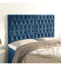 Têtes de lit 4 pcs Bleu foncé 72x7x78/88 cm Velours