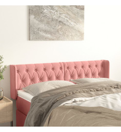 Tête de lit avec oreilles Rose 147x16x78/88 cm Velours