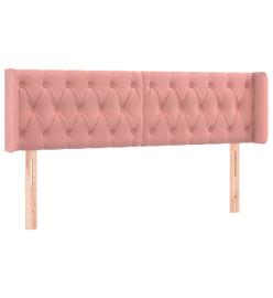 Tête de lit avec oreilles Rose 147x16x78/88 cm Velours