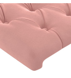 Tête de lit avec oreilles Rose 147x16x78/88 cm Velours