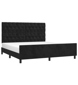 Cadre de lit avec tête de lit Noir 160x200 cm Velours