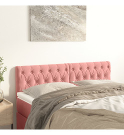 Têtes de lit 2 pcs Rose 72x7x78/88 cm Velours