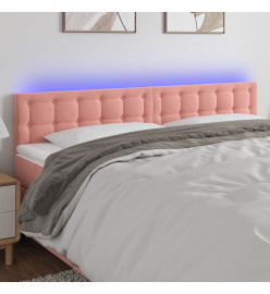 Tête de lit à LED Rose 180x5x78/88 cm Velours