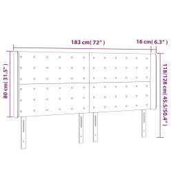 Tête de lit à LED Rose 183x16x118/128 cm Velours