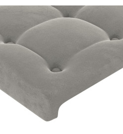 Tête de lit à LED Gris clair 180x5x118/128 cm Velours
