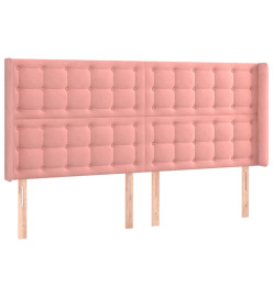 Tête de lit avec oreilles Rose 183x16x118/128 cm Velours