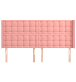 Tête de lit avec oreilles Rose 183x16x118/128 cm Velours